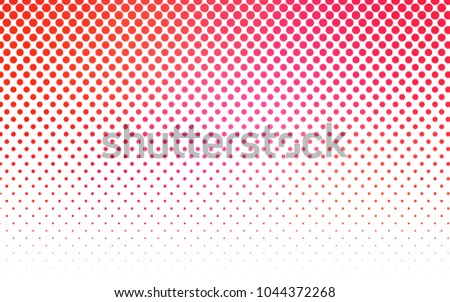 Light Pink, Yellow vector red banner with set of circles, dots. Donuts Background. Creative Design Template. Technological halftone illustration.