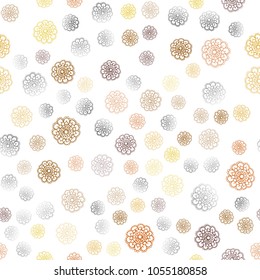 Light Pink, Yellow vector seamless abstract doodle pattern. Creative illustration in blurred style with flowers. Hand painted design for web, wrapping, wallpaper.
