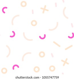 Light Pink, Yellow vector seamless cover with abstract shapes. Seamless Illustration with set of abstact gradient lines. Pattern for trendy fabric, wallpapers.
