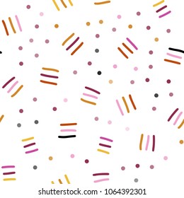 Light Pink, Yellow vector seamless background with lines, ovals. Seamless gradient abstract lines on white background. Pattern for design of window blinds, curtains.