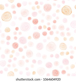Light Pink, Yellow vector seamless abstract doodle pattern. Flowers on blurred abstract background with gradient. Completely new template for your business design.