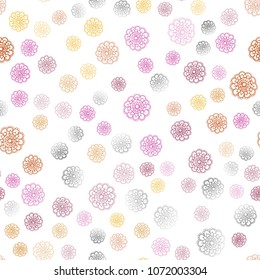 Light Pink, Yellow vector seamless doodle bright layout. Flowers on blurred abstract background with gradient. Brand-new design for your business.