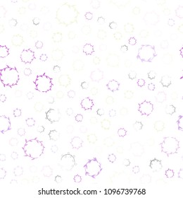 Light Pink, Yellow vector seamless cover with spots. Abstract illustration with colored bubbles in nature style. Beautiful design for your business advert.