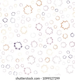 Light Pink, Yellow vector seamless background with bubbles. Modern abstract illustration with colorful water drops. New design for ad, poster, banner of your website.