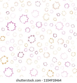 Light Pink, Yellow vector seamless backdrop with dots. Modern abstract illustration with colorful water drops. Completely new template for your brand book.