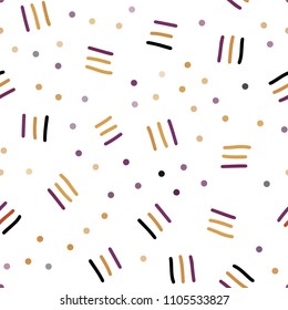 Light Pink, Yellow vector seamless background with lines, ovals. Illustration with repetition of lines on white background. Pattern for design of fabric, wallpapers.