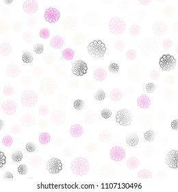 Light Pink, Yellow vector seamless abstract doodle pattern. Doodle illustration of flowers in Origami style with gradient. Template for backgrounds of cell phones.