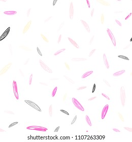 Light Pink, Yellow vector seamless backdrop with dots. Blurred bubbles on abstract background with colorful gradient. Pattern can be used as texture of wallpapers.