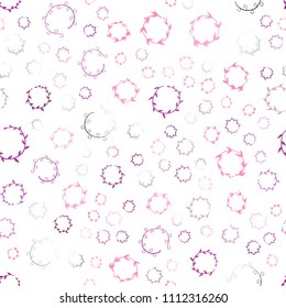 Light Pink, Yellow vector seamless layout with circle shapes. Blurred bubbles on abstract background with colorful gradient. New design for ad, poster, banner of your website.