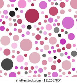 Light Pink, Yellow vector seamless template with circles. Glitter abstract illustration with blurred drops of rain. Pattern can be used for ads, leaflets.