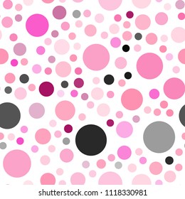 Light Pink, Yellow vector seamless background with bubbles. Modern abstract illustration with colorful water drops. Beautiful design for your business advert.