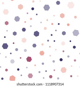 Light Pink, Yellow vector seamless background with hexagons. White background with colorful hexagons. Pattern for ads, leaflets.