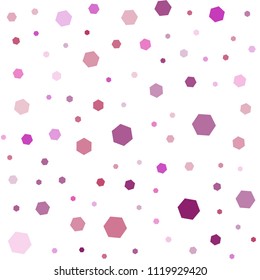 Light Pink, Yellow vector seamless texture with colorful hexagons. Glitter abstract illustration in hexagonal style. Pattern for texture of wallpapers.