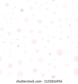 Light Pink, Yellow vector seamless layout with hexagonal shapes. Colorful hexagons on white backdrop. Pattern for texture of wallpapers.