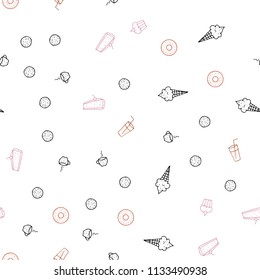 Light Pink, Yellow vector seamless template with organic meal. Beautiful colored illustration with food in doodle style. Design for ad, poster, banner of cafes or restaurants.