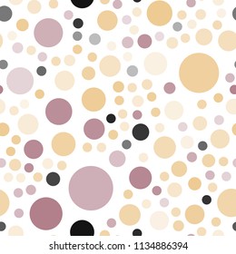 Light Pink, Yellow vector seamless backdrop with dots. Abstract illustration with colored bubbles in nature style. Pattern can be used for futuristic ad, booklets.