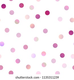 Light Pink, Yellow vector seamless pattern with spheres. Blurred bubbles on abstract background with colorful gradient. Beautiful design for your business natural advert.