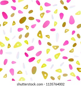 Light Pink, Yellow vector seamless pattern in polygonal style with circles. Abstract gradient illustration with circles, triangles. Modern template for your landing page.