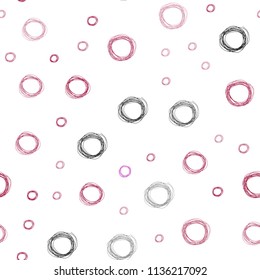 Light Pink, Yellow vector seamless texture with disks. Blurred bubbles on abstract background with colorful gradient. Pattern can be used for ads, leaflets.