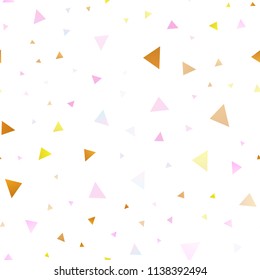 Light Pink, Yellow vector seamless cover in polygonal style. Modern abstract illustration with colorful triangles. Pattern can be used for websites.