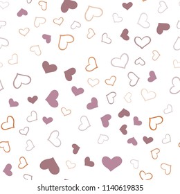 Light Pink, Yellow vector seamless cover with Shining hearts. Illustration with hearts in love concept for valentine's day. Pattern for marriage gifts, congratulations.