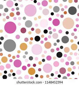 Light Pink, Yellow vector seamless backdrop with dots. Blurred bubbles on abstract background with colorful gradient. Completely new template for your brand book.
