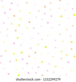 Light Pink, Yellow vector seamless template with circles. Beautiful colored illustration with blurred circles in nature style. New design for ad, poster, banner of your website.