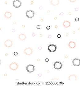 Light Pink, Yellow vector seamless layout with circle shapes. Blurred decorative design in abstract style with bubbles. Beautiful design for your business advert.
