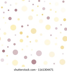 Light Pink, Yellow vector seamless layout with circle shapes. Blurred bubbles on abstract background with colorful gradient. Pattern for trendy fabric, wallpapers.