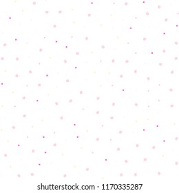 Light Pink, Yellow vector seamless cover with spots. Blurred bubbles on abstract background with colorful gradient. Design for textile, fabric, wallpapers.