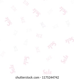 Light Pink, Yellow vector seamless texture with selling prices 30, 40, 50, 70 %. Colorful set of  percentage signs in simple style. Backdrop for ads, leaflets of Black Friday.