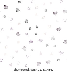 Light Pink, Yellow vector seamless texture with lovely hearts. Beautiful colored illustration with hearts in celebration style. Template for Valentine's greeting postcards.