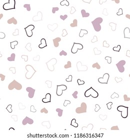 Light Pink, Yellow vector seamless cover with Shining hearts. Hearts on blurred abstract background with colorful gradient. Pattern for marriage gifts, congratulations.