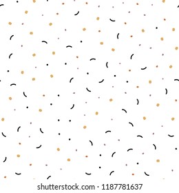 Light Pink, Yellow vector seamless template with circles, triangles. Abstract illustration with colorful discs and triangles. Pattern for trendy fabric, wallpapers.