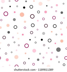 Light Pink, Yellow vector seamless template with circles. Illustration with set of shining colorful abstract circles. Pattern for design of fabric, wallpapers.