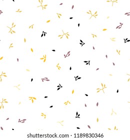 Light Pink, Yellow vector seamless natural backdrop with leaves. Brand new colored illustration in blurry style with leaves. Pattern for trendy fabric, wallpapers.