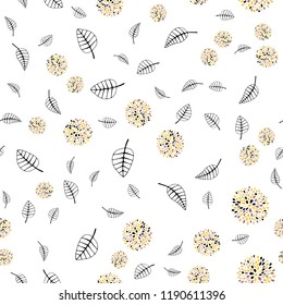 Light Pink, Yellow vector seamless natural background with leaves, flowers. Shining colorful illustration with leaves, flowers. Pattern for design of fabric, wallpapers.