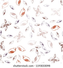 Light Pink, Yellow vector seamless doodle template with leaves. Colorful abstract illustration with leaves in doodle style. Pattern for design of window blinds, curtains.