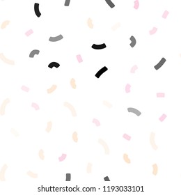 Light Pink, Yellow vector seamless pattern with bent lines. Shining illustration, which consist of blurred lines, circles. New composition for your brand book.