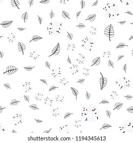 Light Pink, Yellow vector seamless natural artwork with leaves, flowers. Shining colorful illustration with leaves, flowers. Pattern for design of fabric, wallpapers.