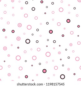 Light Pink, Yellow vector seamless layout with circle shapes. Beautiful colored illustration with blurred circles in nature style. Pattern for design of fabric, wallpapers.