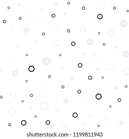 Light Pink, Yellow vector seamless template with circles. Abstract illustration with colored bubbles in nature style. Design for textile, fabric, wallpapers.