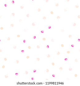 Light Pink, Yellow vector seamless texture with coffee beans, mugs. Gradient illustration with coffee beans, tea cups. Pattern for menu of cafes and restaurants.