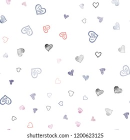 Light Pink, Yellow vector seamless texture with lovely hearts. Illustration with hearts in love concept for valentine's day. Beautiful design for your business advert of anniversary.