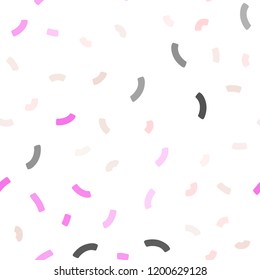 Light Pink, Yellow vector seamless pattern with bent ribbons. Shining illustration, which consist of blurred lines, circles. A completely new memphis design for your business.
