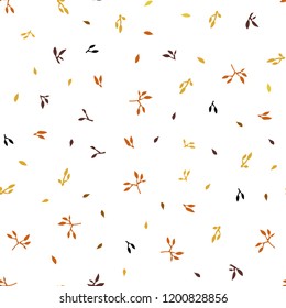 Light Pink, Yellow vector seamless elegant template with leaves. Blurred decorative design in Indian style with leaves. Pattern for design of window blinds, curtains.