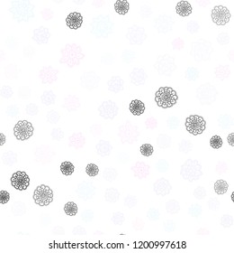 Light Pink, Yellow vector seamless pattern with christmas snowflakes. Shining colored illustration with snow in christmas style. Pattern for design of window blinds, curtains.