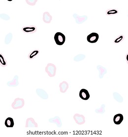 Light Pink, Yellow vector seamless pattern with spheres. Beautiful colored illustration with blurred circles in nature style. Pattern for design of fabric, wallpapers.