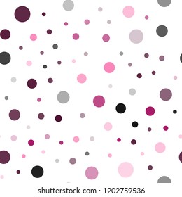 Light Pink, Yellow vector seamless layout with circle shapes. Illustration with set of shining colorful abstract circles. Pattern for design of fabric, wallpapers.