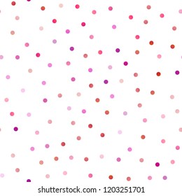 Light Pink, Yellow vector seamless background with bubbles. Modern abstract illustration with colorful water drops. The pattern can be used for aqua ad, booklets.